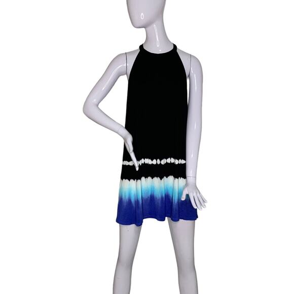 Pink Lotus Dresses & Skirts - PL Movement Tie Dye Dress Halter Neck Ombre Black/Blue/White Size M